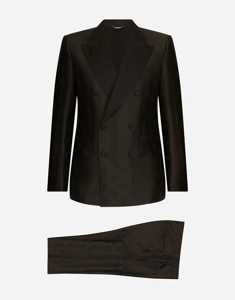Double-breasted Sicilia-fit tuxedo suit with DG monogram
