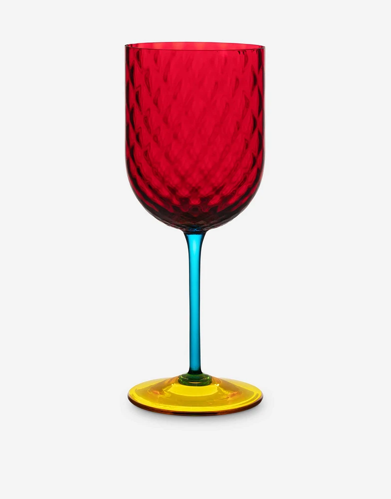 Hand-Blown Murano Red Wine Glass
