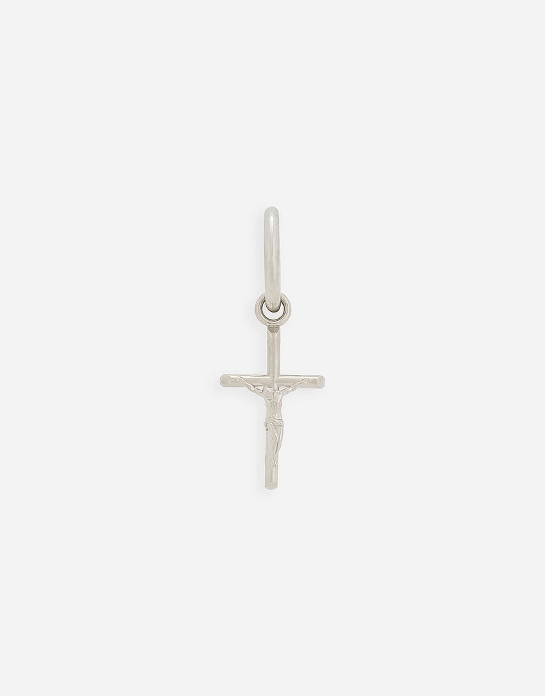 Single Creole earring with cross pendant