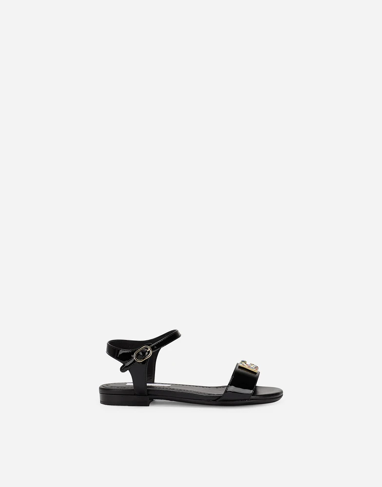 Patent leather sandals with DG logo