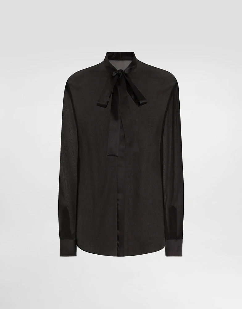Chiffon pussy-bow shirt