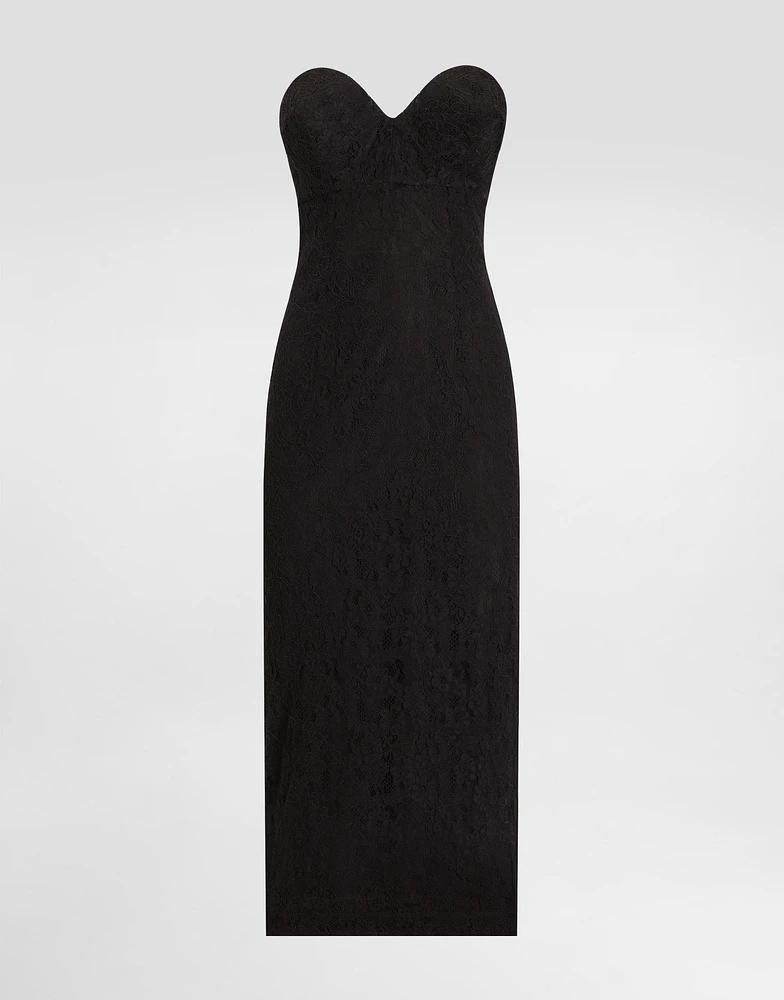 Strapless lace dress with conical cups