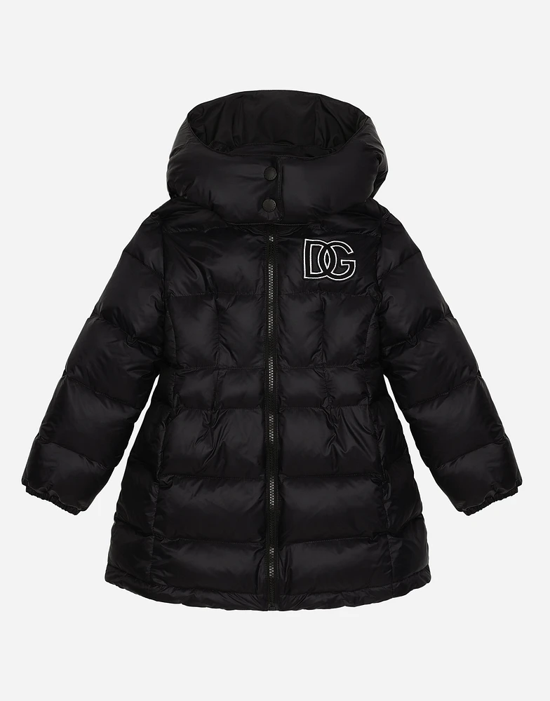 Nylon down jacket with DG logo