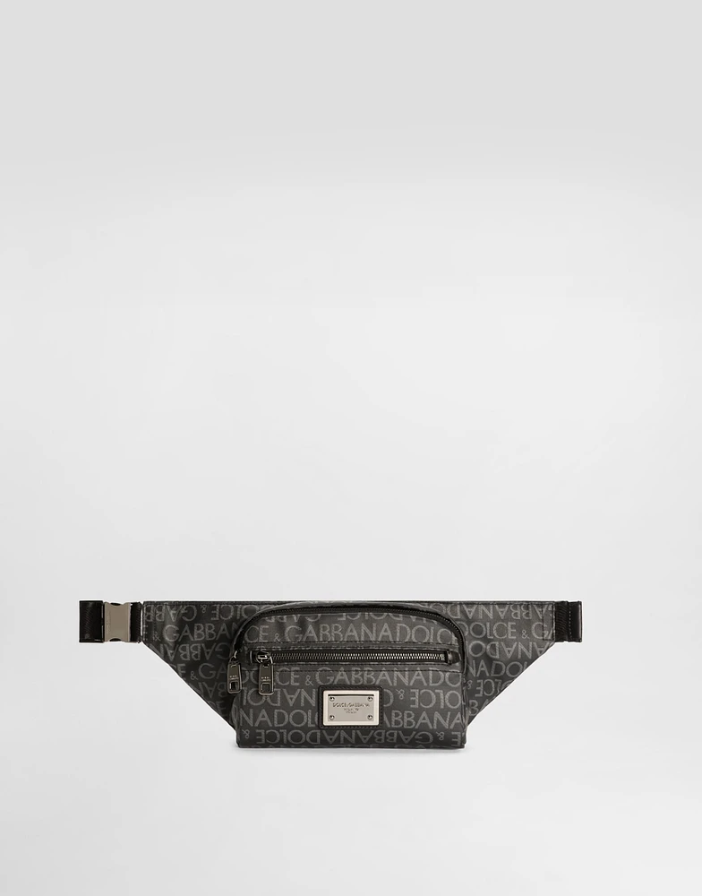 Small coated jacquard belt bag