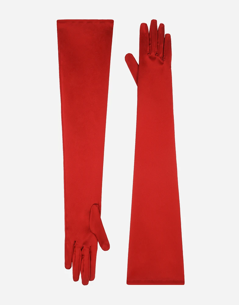 Long satin gloves