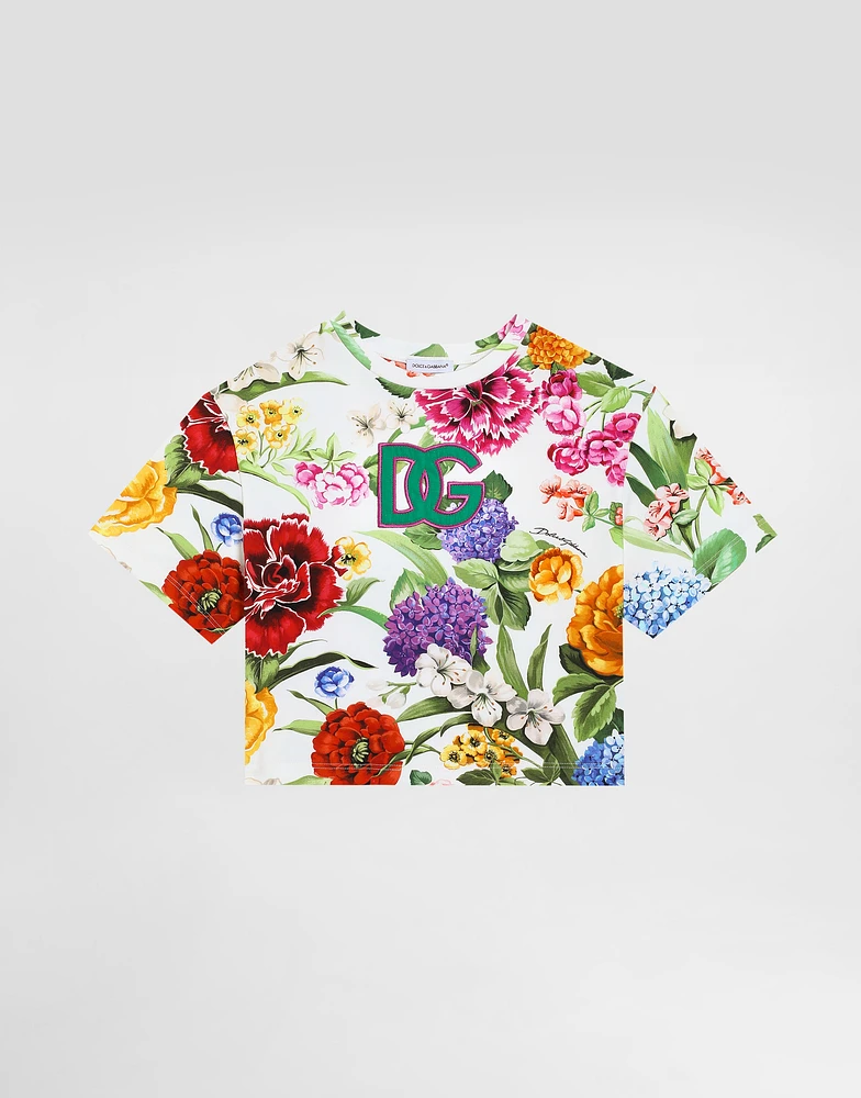 Jersey T-shirt with floral print