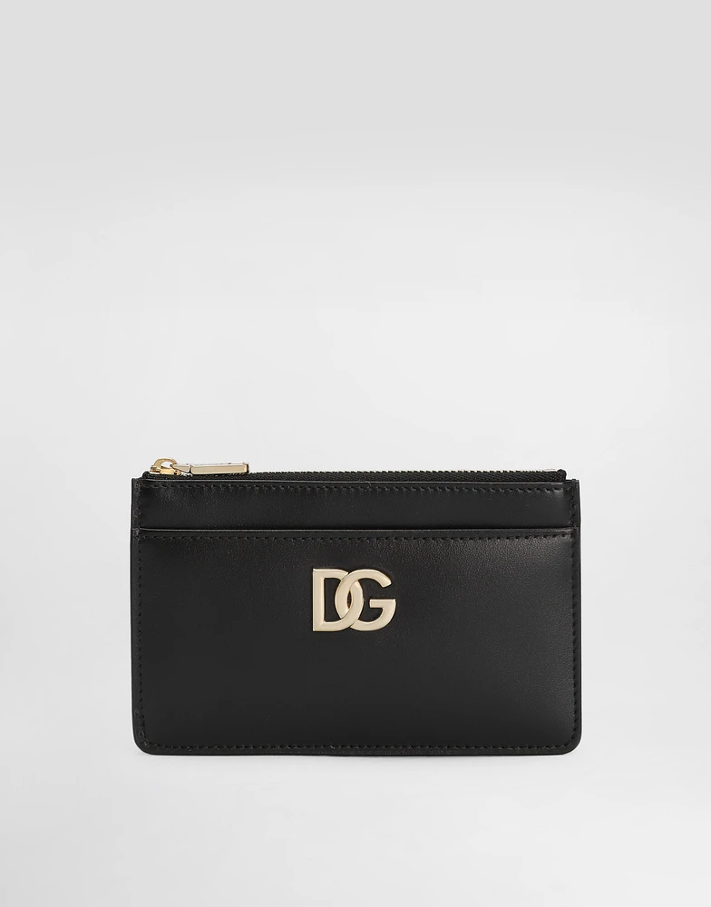 Calfskin card holder with DG logo