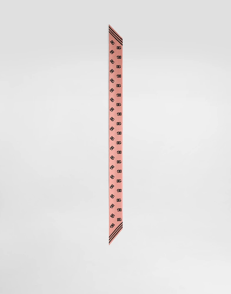 Twill headscarf with all-over DG logo print (6x100)