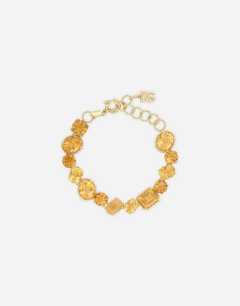 Rainbow Monochrome Bracelet 18-carat yellow gold and citrines
