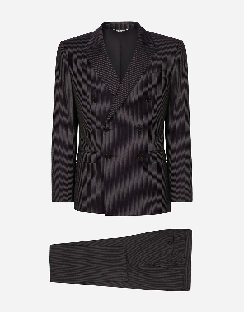 Pinstripe double-breasted Martini-fit suit