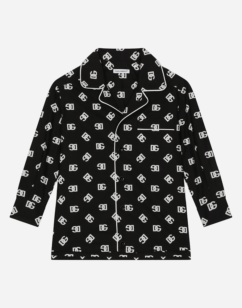 Poplin vanity shirt with DG logo print
