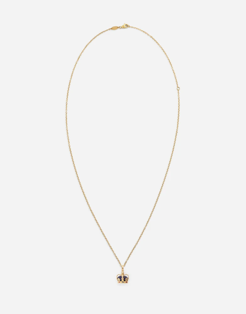 Royal Pendant 18-carat yellow gold, lapis lazuli, rubies, and blue sapphire