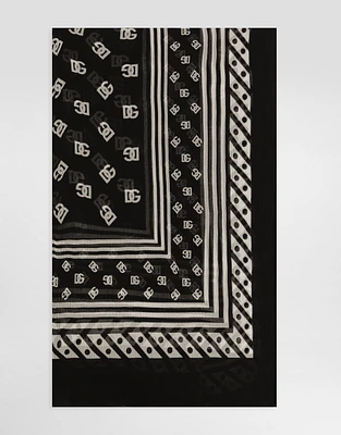 Silk scarf with all-over DG logo print