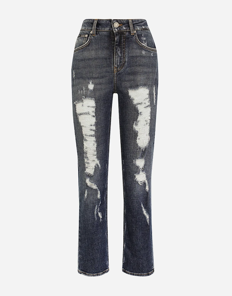 Boyfriend jeans with rips