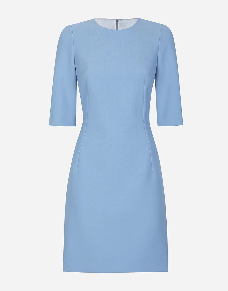 Wool crêpe midi fit-and-flare dress
