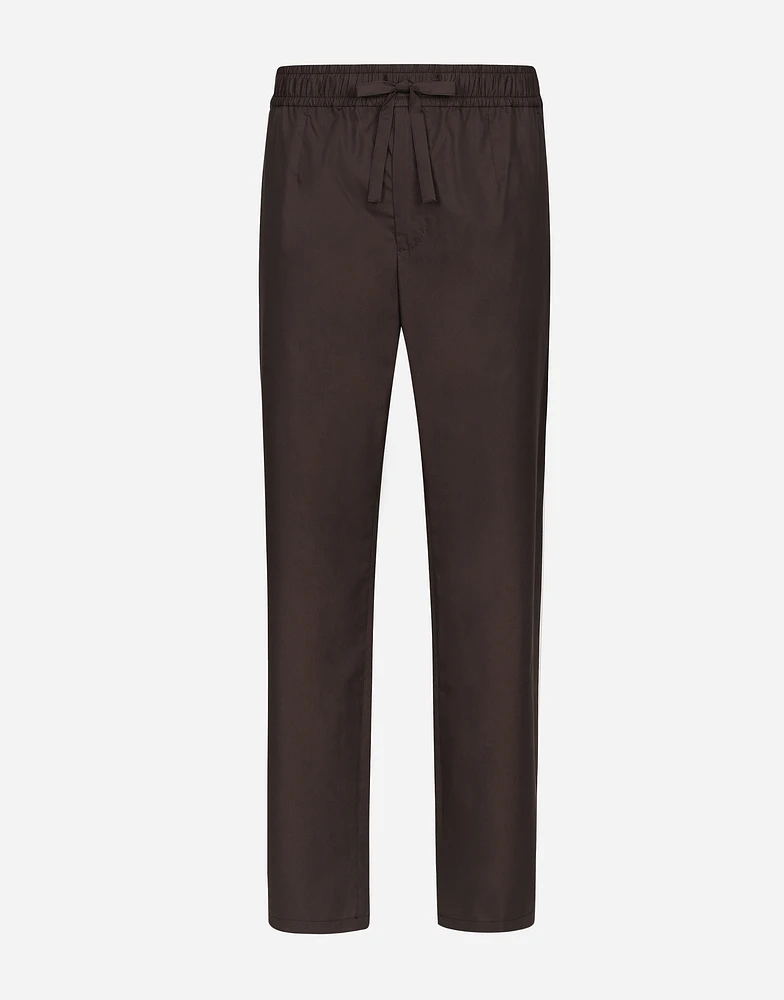 Poplin jogging pants