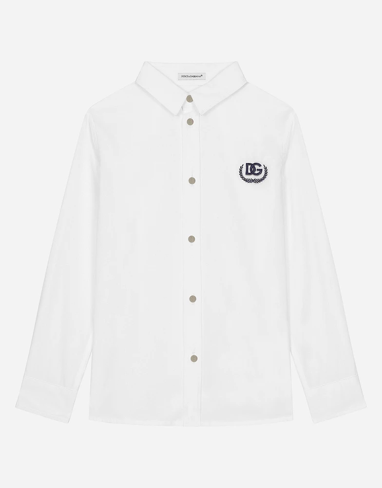 Poplin shirt with DG laurel logo