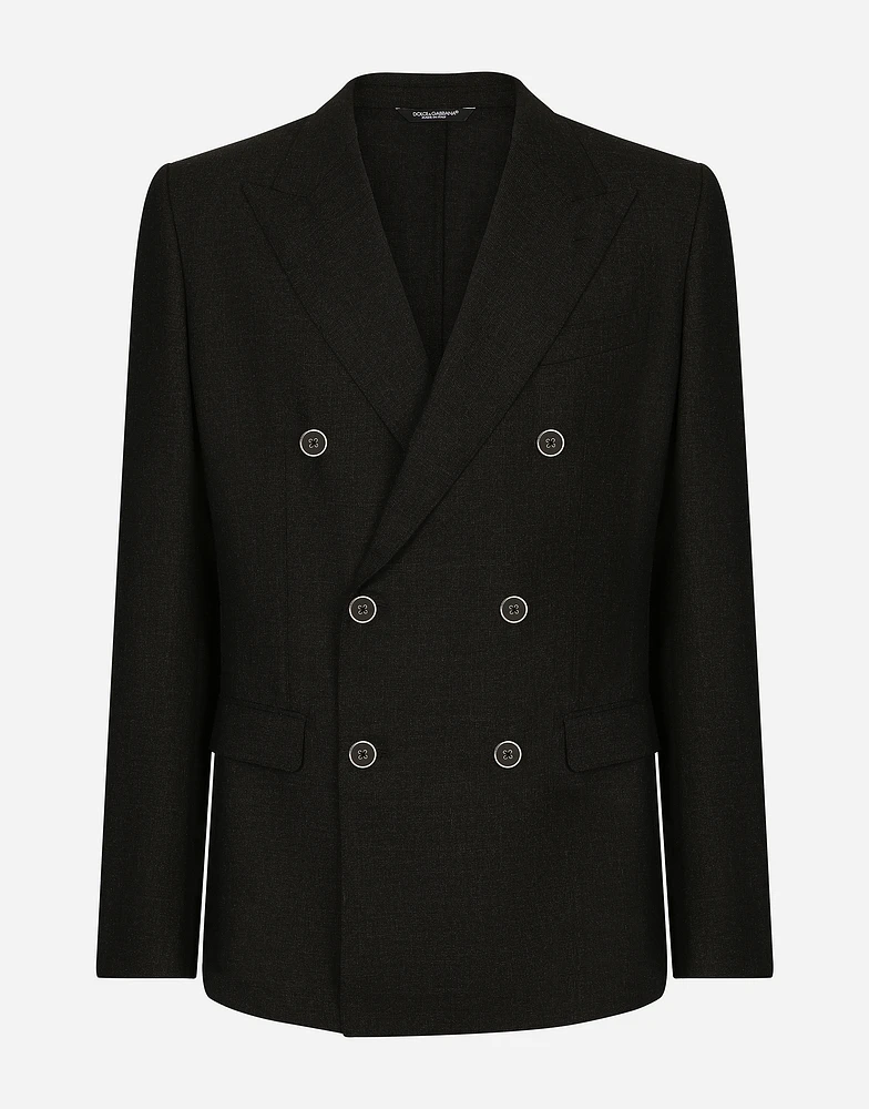 Double-breasted wool Taormina-fit jacket