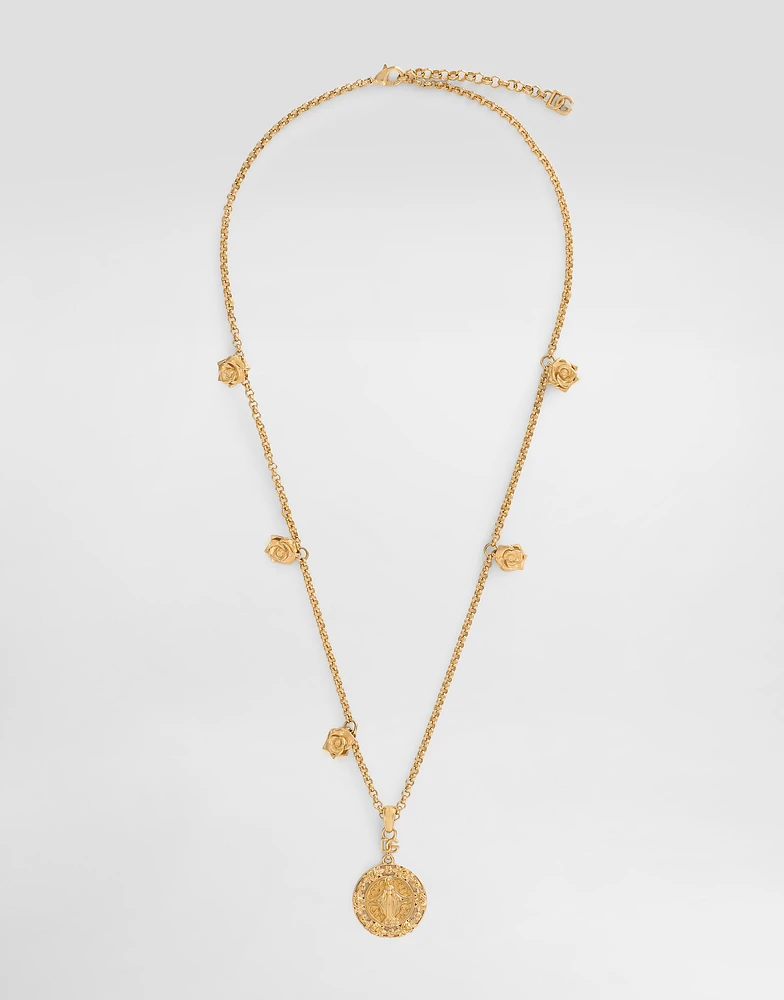 Metal necklace with logo