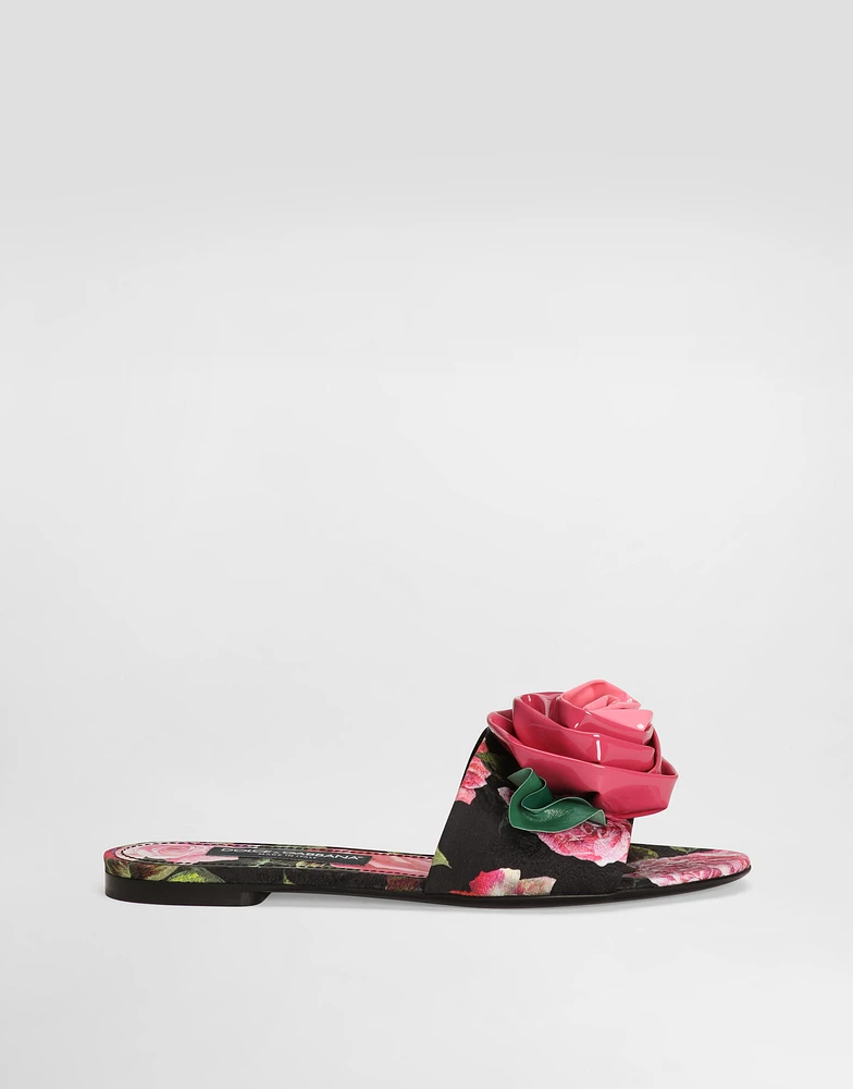 Printed brocade sliders