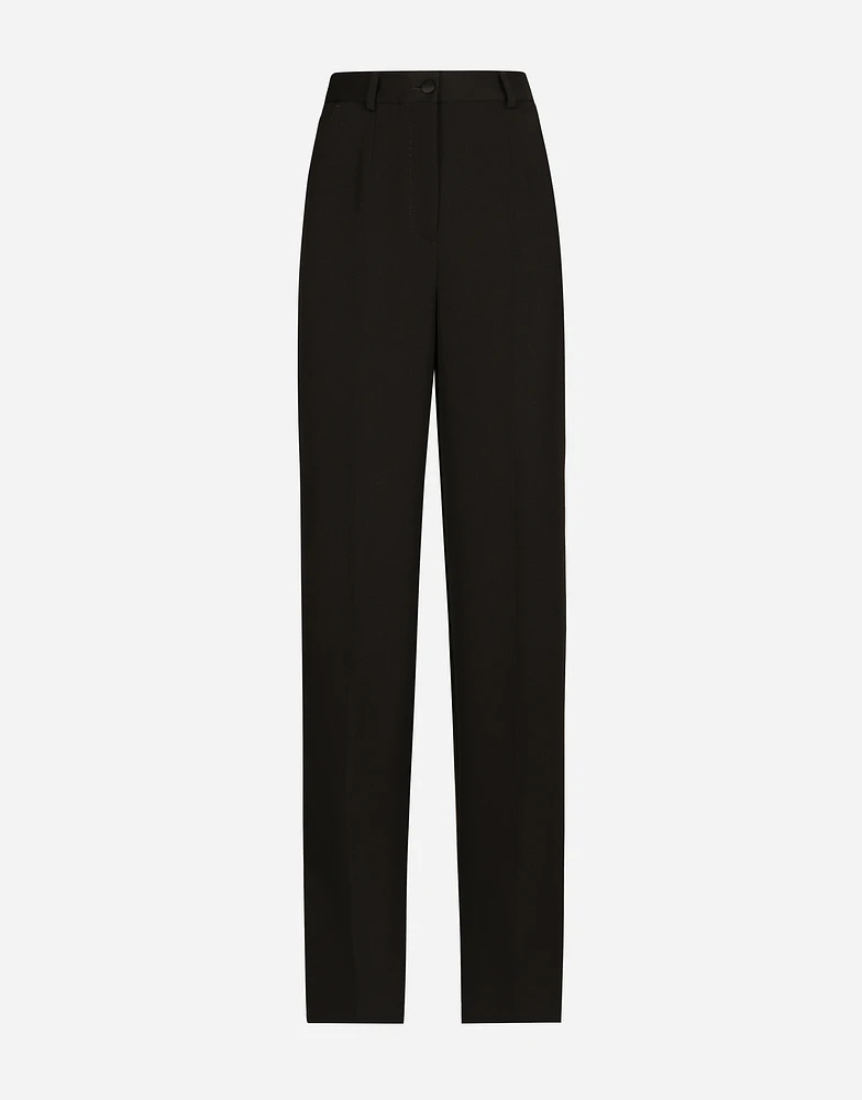 Wool gabardine tuxedo pants