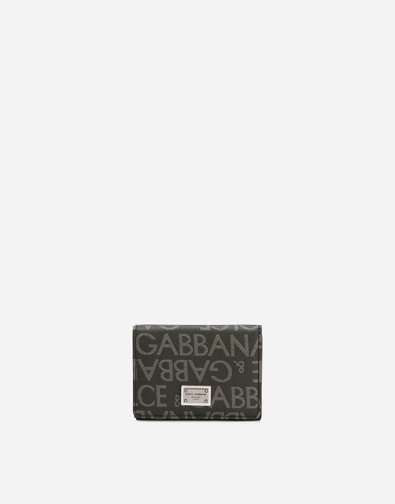 Coated jacquard French flap wallet