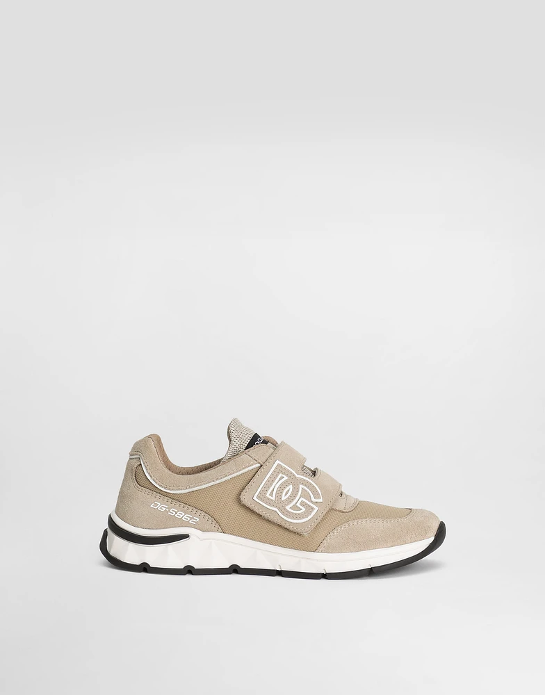 Mesh and split leather DG running sneakers
