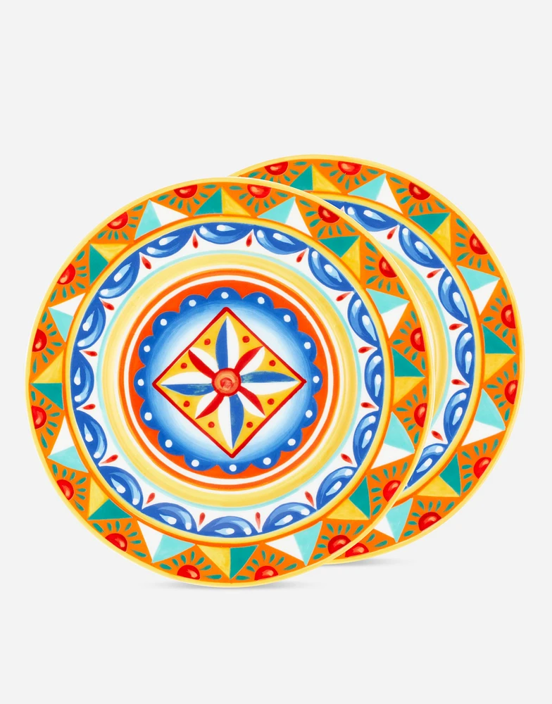 Set 2 Dinner Plates in Fine Porcelain