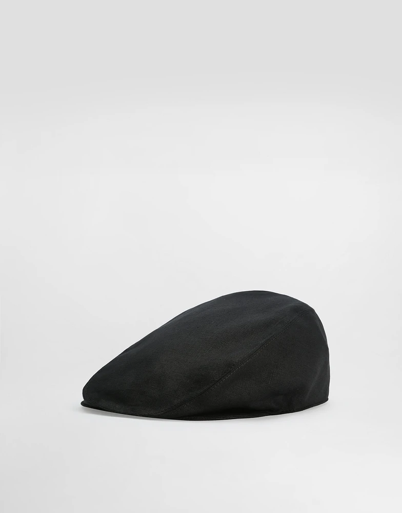 Linen flat cap