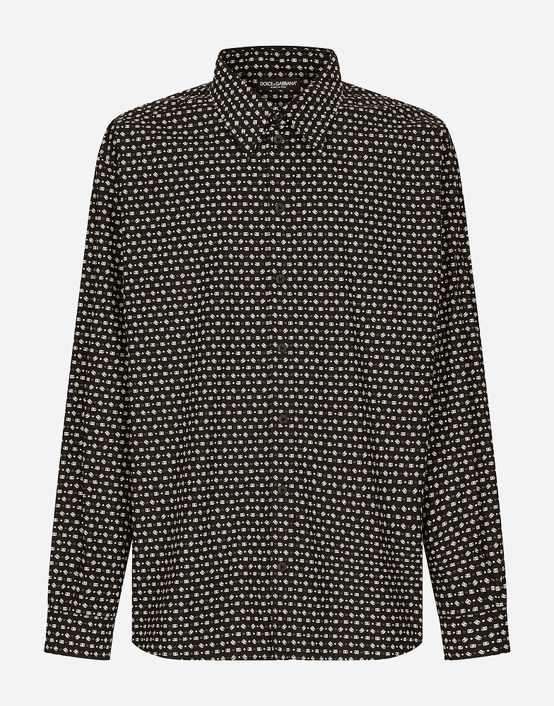 Oversize poplin shirt with DG logo print