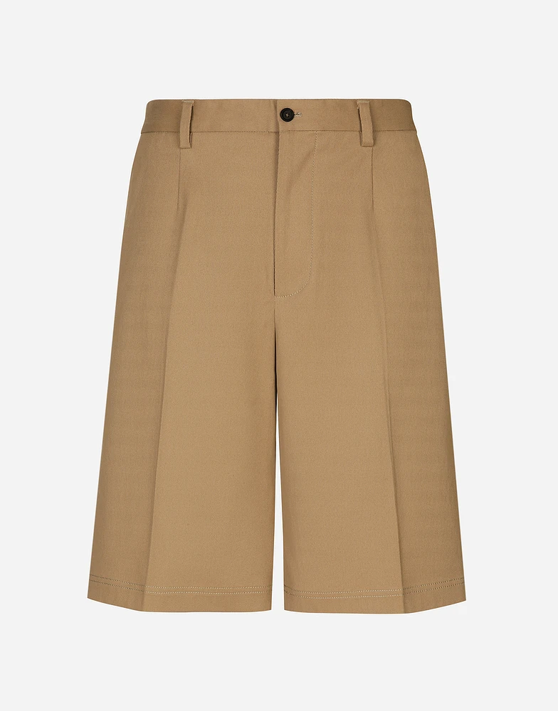 Cotton drill Bermuda shorts