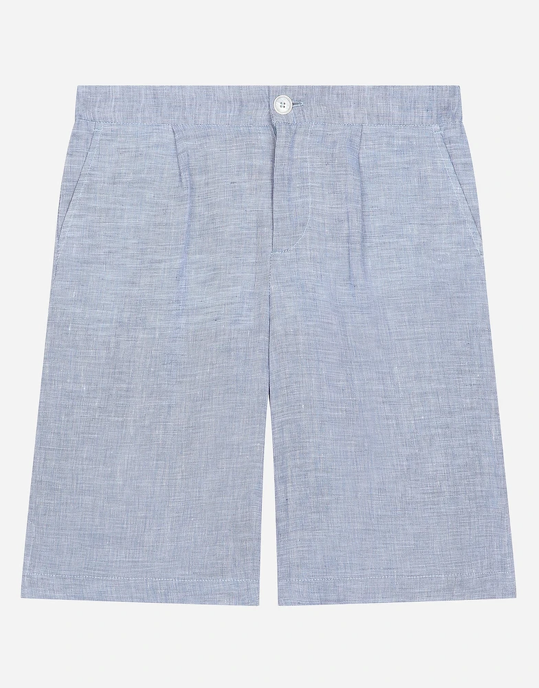 Non-stretch linen shorts