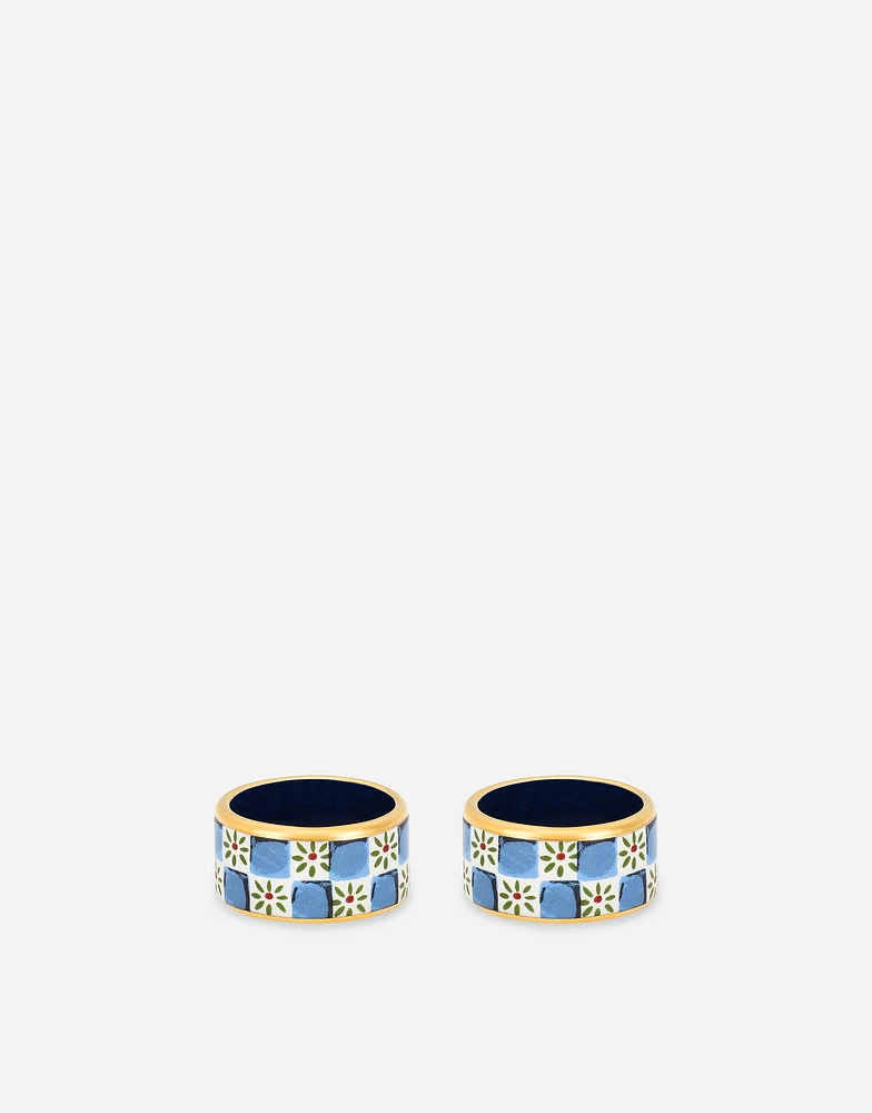 Set 2 Small Porcelain Napkin Rings