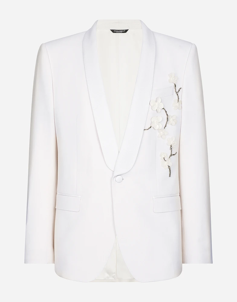 Single-breasted Martini-fit jacket with embroidery