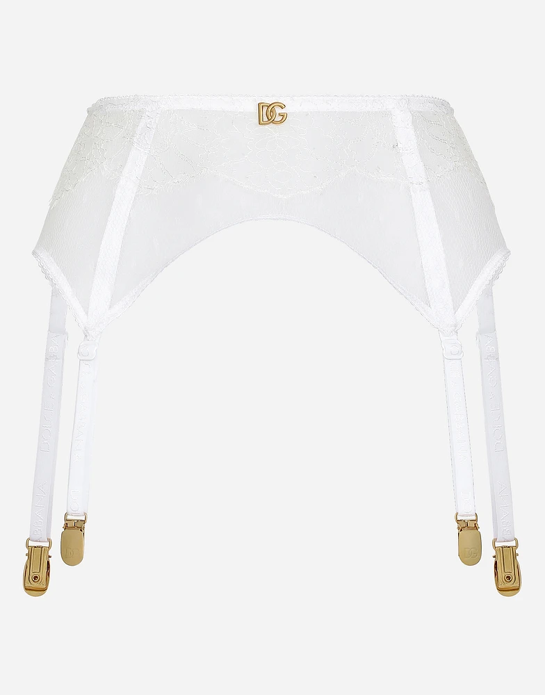 Lace suspender belt with DG logo