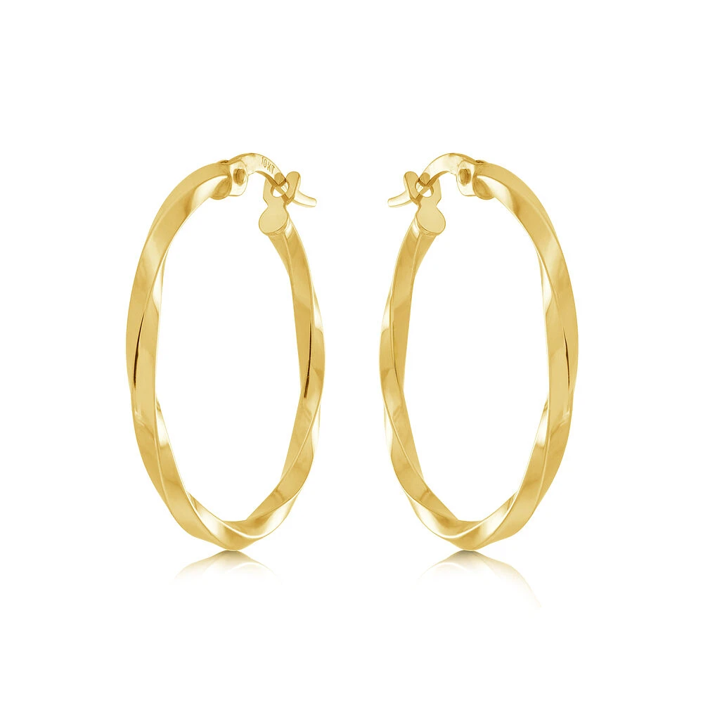 Twisted hoop earrings for woman