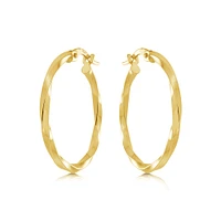 Twisted hoop earrings for woman
