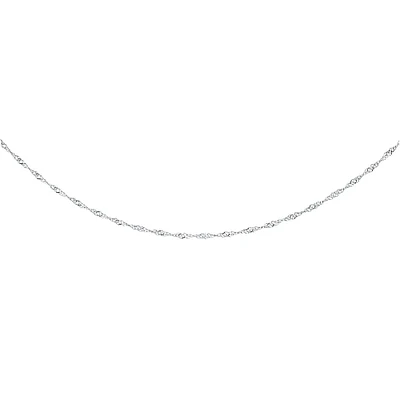 Chaîne Singapour 16'' pour dame - Or blanc 10K. Color: argent | Doucet Latendresse