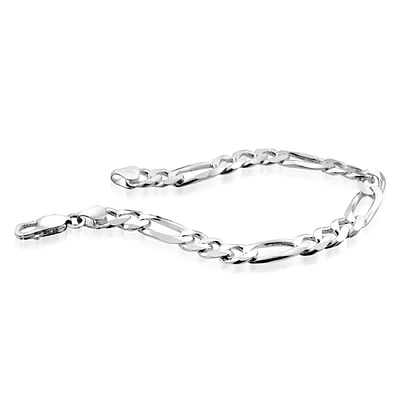 8'' Figaro Bracelet for men - Sterling Silver. Color: white | Doucet Latendresse
