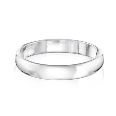 Men's polished band in sterling silver. Color: white | Doucet Latendresse