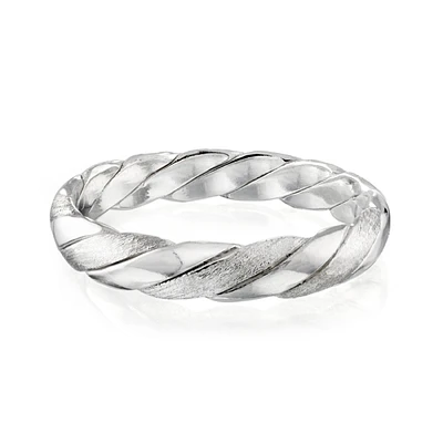 Men's Braided Band in Sterling Silver. Color: white | Doucet Latendresse