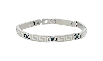 Women's bracelet - Stainless steel & Black cubic zirconia. Color: silver | Doucet Latendresse