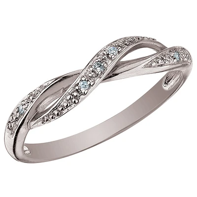 Ring with diamonds 0.03 Carat T.W. - In 10K white gold. Color: white | Doucet Latendresse