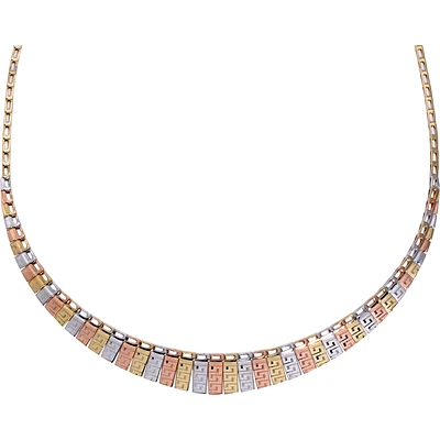 17 1/4'' Necklace for ladies - 10K 3-tone gold (yellow, white and pink). Color: 3 tone | Doucet Latendresse