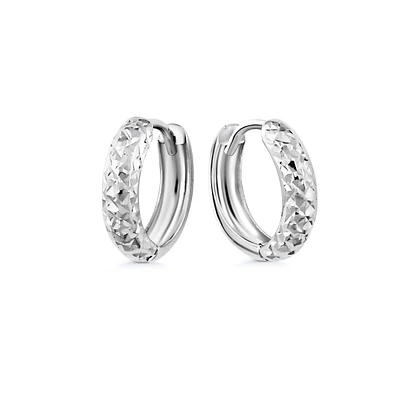 Hoop earrings for children - 10K white Gold. Color: white | Doucet Latendresse