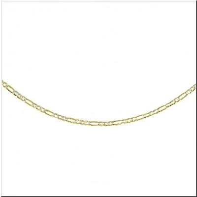 Bracelet figaro 2 tons 7 pouces en or 10K. Color: jaune | Doucet Latendresse