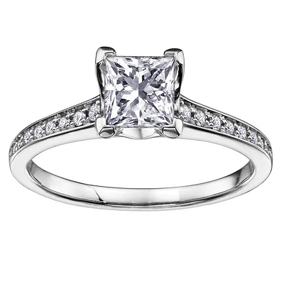 Éclat du Nord Engagement ring - 10K white Gold & Diamonds T.W. 0.25 Carat. Color: white | Doucet Latendresse