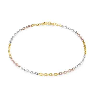 Bracelet 7.5'' - Or 3-tons 10K (jaune blanc et rose). Color: 3 tons | Doucet Latendresse