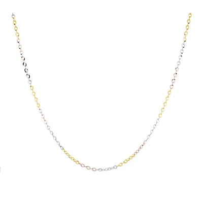 18'' Chain - 10K 3-tone Gold (yellow white and rose). Color: 3 tone | Doucet Latendresse