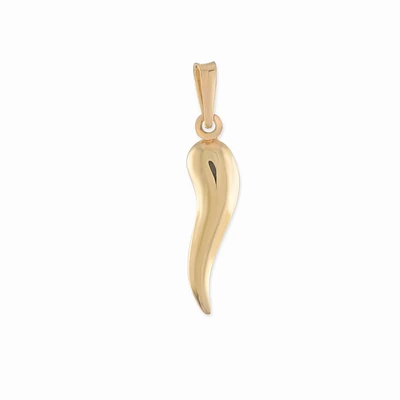 Horn pendant - 10K yellow Gold. Color: yellow | Doucet Latendresse